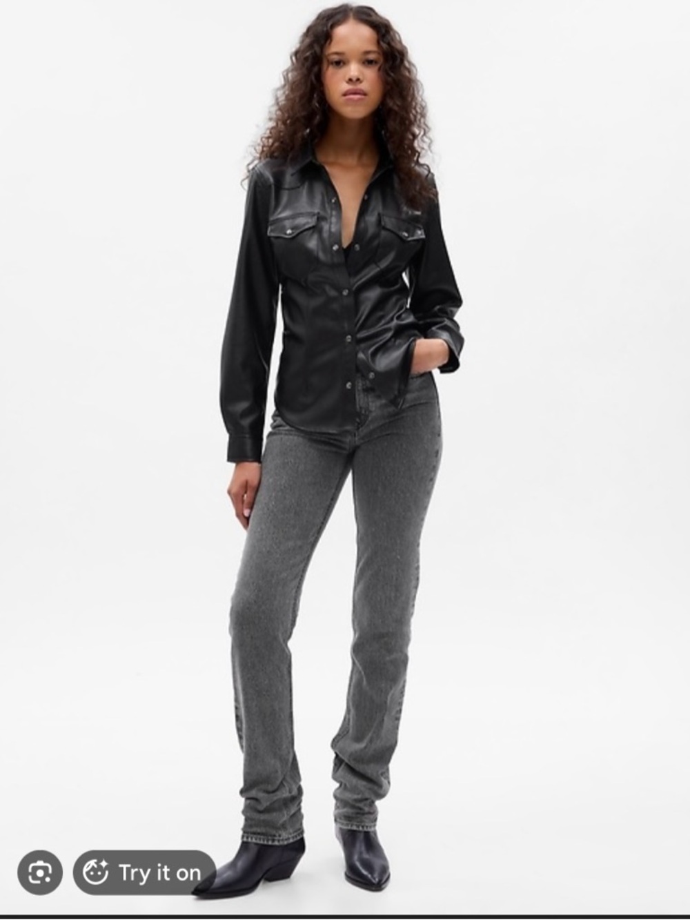 GAP vegan leather shirt